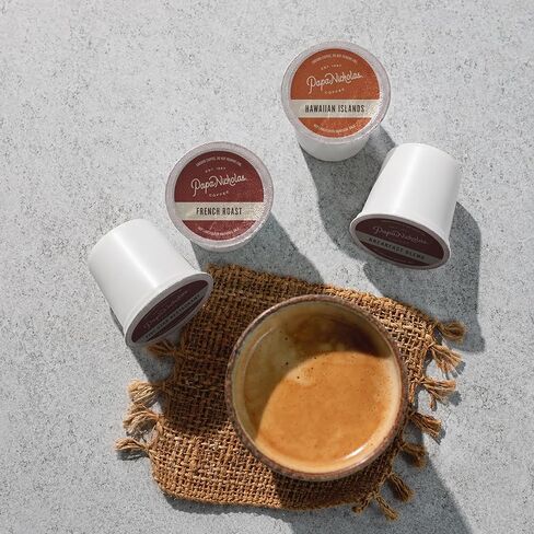 Papanicholas Coffee Variety Regular Pack Single Serve Cups, Breakfast Blend, Hawaiian Islands, French Roast and Five Star Restaurant, 100% Arabica, Compatible with Keurig K-Cup Brewers, 80 Count in Saudi Arabia