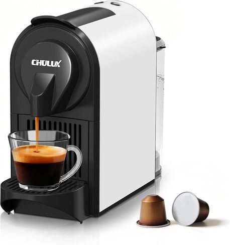 CHULUX Mini Espresso Machine for Nespresso Pod, 20 Bar Single Serve Coffee Maker, 1400W, White in Saudi Arabia