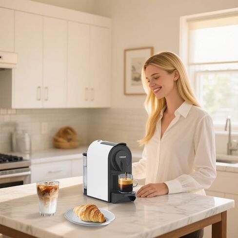 CHULUX Mini Espresso Machine for Nespresso Pod, 20 Bar Single Serve Coffee Maker, 1400W, White in Saudi Arabia