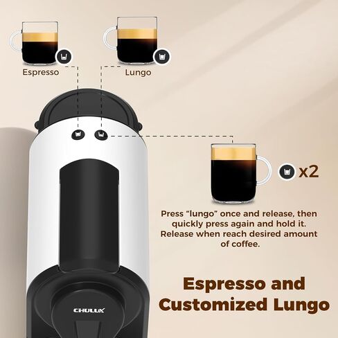CHULUX Mini Espresso Machine for Nespresso Pod, 20 Bar Single Serve Coffee Maker, 1400W, White in Saudi Arabia