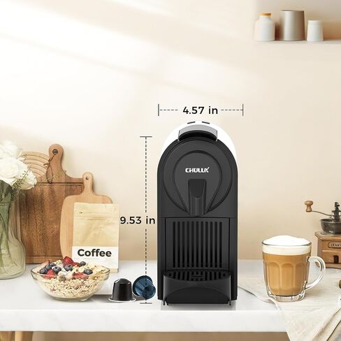 CHULUX Mini Espresso Machine for Nespresso Pod, 20 Bar Single Serve Coffee Maker, 1400W, White in Saudi Arabia