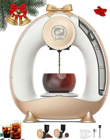 i Cafilas 2-in-1 Mini Single Serve Coffee Maker for K-Cup Pods & Grounds | 1400W for 20s Preheat＆90s Brew, 4-8oz Brew Sizes,20g Capacity, BPA-Free,5" Slim Compact for Home, Office, RV&Dorm, Champagne in Kuwait