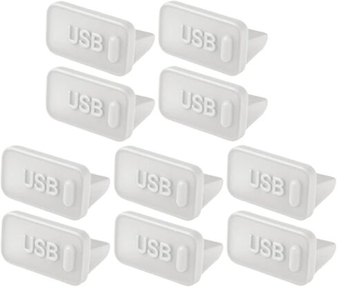 USB Dust Plug USB Dust Plug 50-Pack, Silicone Charger Port Cover Caps for Laptop USB-A Ports | Universal dustproof protectors keep laptop ports clean; soft silicone, easy to insert & remove.(White) in Saudi Arabia