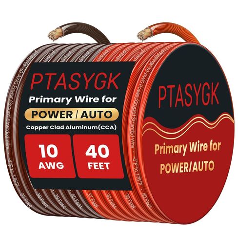 8 Gauge Wire 25ft Red Black CCA for Speaker RV Off-Road | Flexible Robust PVC Jacket, Color-Coded Polarity, 1ft Printed Marks, for speaker cable, RV, off-road, automotive in Saudi Arabia