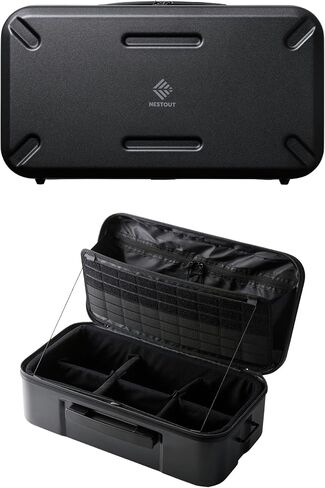 ELECOM NESTOUT Gear Storage Case, Lightweight Hard Shell Organizer, Water-Resistant, Stackable Organizer with Padded Dividers, Fits Cameras & Accessories Travel Outdoor Tech Accessories in Kuwait
