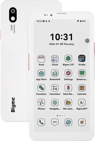 Bigme HiBreak Pro Color 6.13" ePaper E-Ink Phone with Fingerprint Unlock, NFC, 8GB+256GB, eBook Readers Android E Ink eReader Mobile Phone with Android 14, 5G Dual SIM, 300PPI, Long Battery Life White in Saudi Arabia