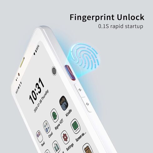 Bigme HiBreak Pro Color 6.13" ePaper E-Ink Phone with Fingerprint Unlock, NFC, 8GB+256GB, eBook Readers Android E Ink eReader Mobile Phone with Android 14, 5G Dual SIM, 300PPI, Long Battery Life White in Saudi Arabia