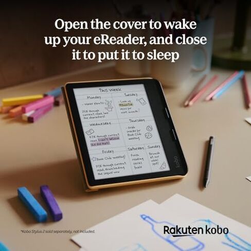 Kobo Libra Colour Black eReader & Black SleepCover Bundle | 7" Glare-Free Colour E Ink Kaleido 3 Display | Dark Mode Option | Waterproof | Built-in-2-Way Stand Cover in Saudi Arabia