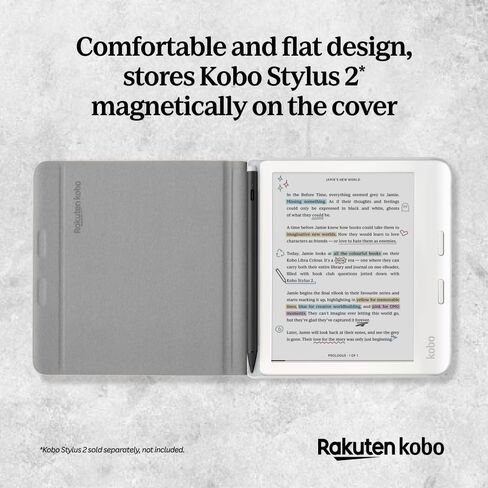 Kobo Libra Colour Black eReader & Black Notebook SleepCover Bundle | 7" Glare-Free Colour E Ink Kaleido 3 Display | Dark Mode Option | Waterproof | Built-in-2-Way Stand Cover in Saudi Arabia