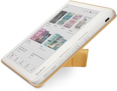 Kobo Libra Colour Black eReader & Butter Yellow SleepCover Bundle | 7" Glare-Free Colour E Ink Kaleido 3 Display | Dark Mode Option | Waterproof | Built-in-2-Way Stand Cover in Saudi Arabia