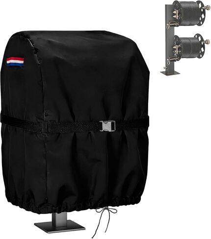 Hose Reel Cover 600D Waterproof 20x10.2x18in Black | Waterproof Hose pipes Covers for Garden,Heavy Duty Hose Holder Shield Protects Against Sun,Rain,Snow,and Dust in Saudi Arabia