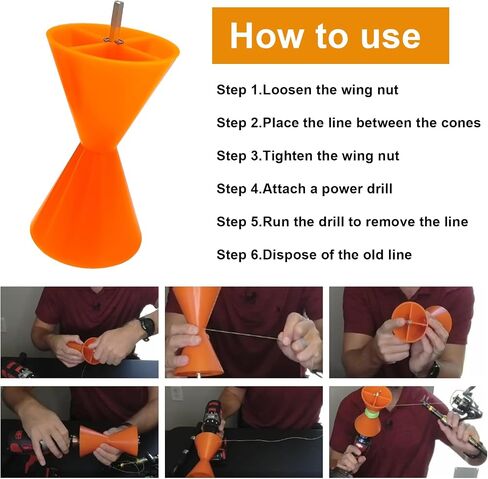 Fishing Line Stripper Spooler,Electric Reel Line Remover Unwinder Tool | Fast Fishing Line Stripping Tool,Portable Reel Line Removal Spooling Tool for Spinning Baitcasting Fishing Reels in Saudi Arabia