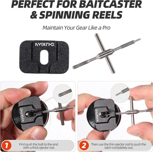 RUNCL 8-in-1 Fishing Reel Repair Kit – Bearing Puller, Magnetic Screwdriver, Wrench, Tweezers, Complete Reel Care Accessories – for Spinning & Baitcasting Reels in Kuwait