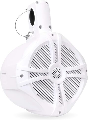 BELVA BWT8LED 600W Peak (300W RMS) 8 بوصات مكبرات صوت برج بحري أبيض | مع إضاءة LED متعددة الألوان وجهاز تحكم عن بعد للقوارب/ATV/UTV/الدراجات النارية/SxS/عربة الجولف in Kuwait