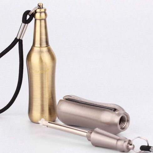 Permanent Match Keychain, Waterproof Matchstick Fire Starters Portable Camping Lighter with Flint Metal Matchstick for Outdoor Emergency Survival Camping (Gold) in Saudi Arabia