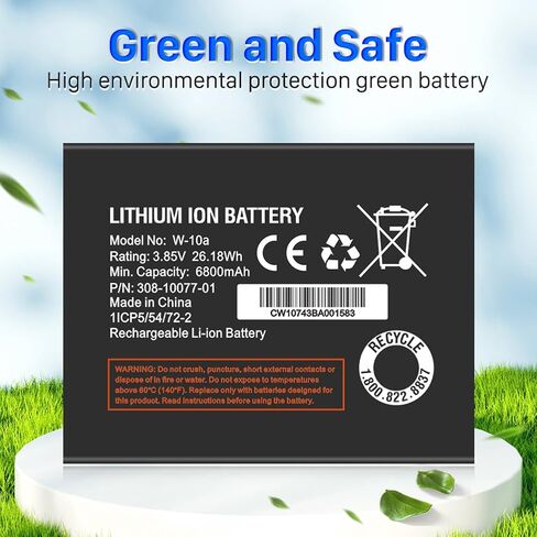 W-10a Battery, Upgraded [6800mAh] New 0 Cycle Ultra Higher Capacity Li-ion Replacement Battery for Netgear MR1100 AT&T Nighthawk M1 LTE Mobile Hotspot Route, Model No: W-10a W-10 in Kuwait