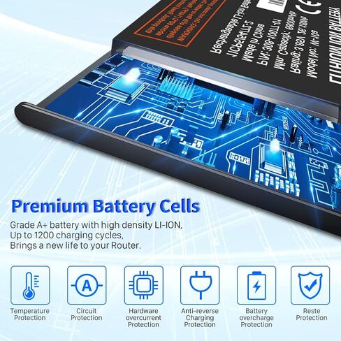 W-10a Battery, Upgraded [6800mAh] New 0 Cycle Ultra Higher Capacity Li-ion Replacement Battery for Netgear MR1100 AT&T Nighthawk M1 LTE Mobile Hotspot Route, Model No: W-10a W-10 in Kuwait