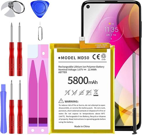Replacement Battery for Moto G Stylus 5G 2022, [5800mAh] Upgraded High Capacity Battery MD50 XT2131 with Repair Tool Kit (not fit 7 Plus) in Kuwait