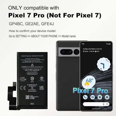 New Cellphone Replacement Battery GMF5Z Compatible with Pixel 7 Pro, with Toolkit & Repair Guide in Saudi Arabia