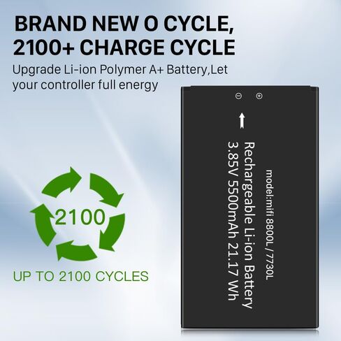 بطارية Mifi 8800L، 5500 مللي أمبير 2026 ترقية جديدة لبطارية عالية السعة لاستبدال Novatel Verizon Jetpack MiFi 8800L/ 7730L Mobile Hotspot، P/N: 40123117-1 Pack in Kuwait