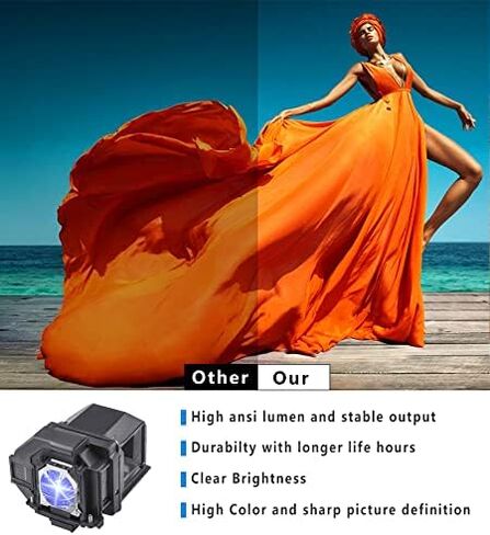 Suitable for ELPLP96 Replacement Projector Bulb for Epson Powerlite Home Cinema 2150 1060 660 760hd 2100 X39 W39 S39 109W VS250 VS350 VS355 EX9210 EX9220 EX3260 EX5260 EX7260 V13H010L96 Lamp in Saudi Arabia