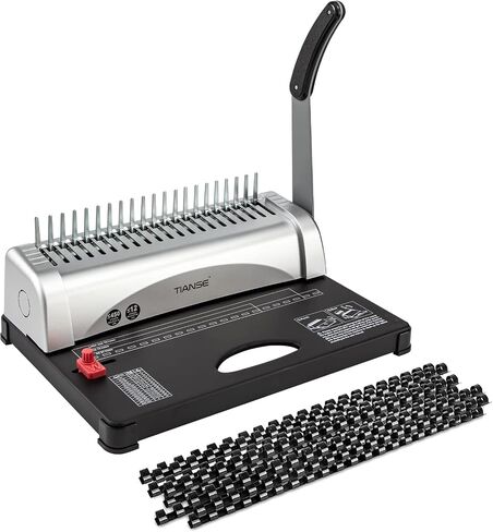 TIANSE Binding Machine, 21-Holes, 450 Sheets, Comb Binding Machines with Starter Kit 100 PCS 3/8'' Comb Binding Spines, Comb Binder Machine Book Maker Perfect for Letter Size, A4, A5 or Smaller Sizes in Saudi Arabia