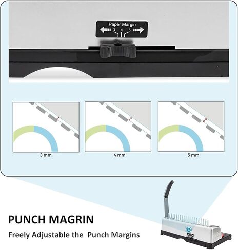 TIANSE Binding Machine, 21-Holes, 450 Sheets, Comb Binding Machines with Starter Kit 100 PCS 3/8'' Comb Binding Spines, Comb Binder Machine Book Maker Perfect for Letter Size, A4, A5 or Smaller Sizes in Saudi Arabia