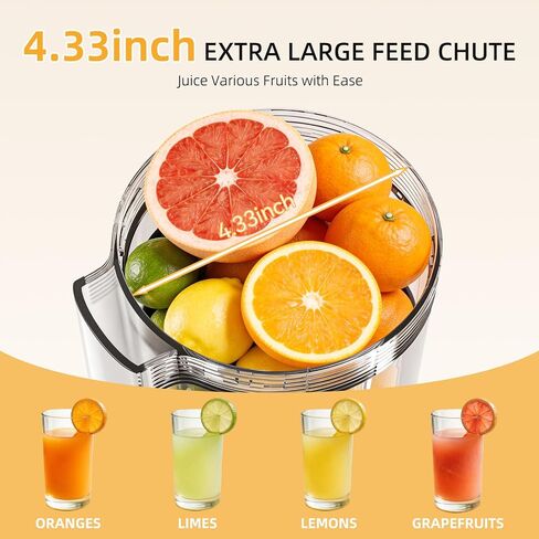 Keerain Electric Citrus Juicer with 2 Cones, Automatic Orange Juicer Machine, One-Touch Operation, High Juice Yield, Easy to Clean, Compact Juicer for Orange, Lemon, Grapefruit, Watermelon & More | Automatic Orange Juicer Machine, One-Touch Operation, Hig in Saudi Arabia