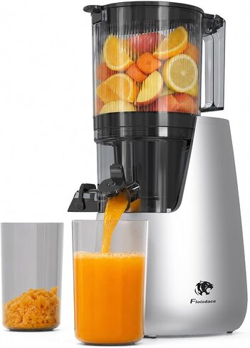 Cold Press Juicer, 6" Extra Large Feed Chute Slow Masticating Juicer Machines, Powerful AC Brushless Motor, Self Precut System, Juicer Machines with BPA-Free, Extra one Replace juicer strainer in Saudi Arabia