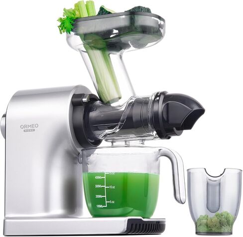 Cold Press Juicer, ORMEO HOME Masticating Juicer Machines with 5.0"Large Feed Chute Fit Whole Vegetables & Fruits, with Pulp Seperation, 99.6% Juice Purity, Quiet Motor, Easy to Clean,BPA Free in Kuwait