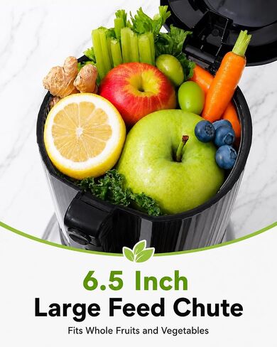AMZCHEF Juicer Machines, 6.5" Wide Juice Press Fits Whole Fruits, Nut Milk | 3-in-1 Cold Press Juicer, Wide Chute Fits Whole Fruits & Vegetables, DC Motor, Stainless Steel Blade & Self Feeding Auger in Saudi Arabia