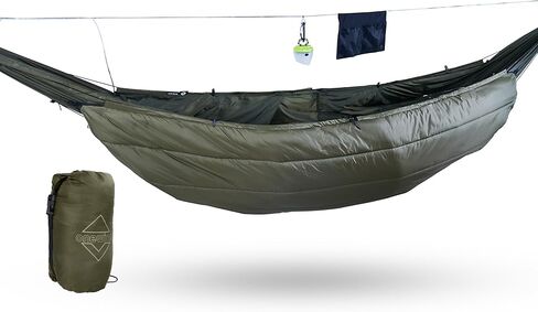 onewind Camping Hammock Underquilt, 3 Season Hammock Insulation, OD Green | 20D Nylon Fabric, Synthetic Imitation Silk Floss Insulation, Full Length, Water Resistant, 82''*52'', 1kg/2.2lbs, 45F-60F in Saudi Arabia
