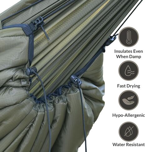 onewind Camping Hammock Underquilt, 3 Season Hammock Insulation, OD Green | 20D Nylon Fabric, Synthetic Imitation Silk Floss Insulation, Full Length, Water Resistant, 82''*52'', 1kg/2.2lbs, 45F-60F in Saudi Arabia