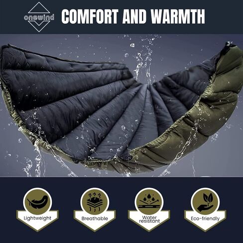 onewind Camping Hammock Underquilt, 3 Season Hammock Insulation, OD Green | 20D Nylon Fabric, Synthetic Imitation Silk Floss Insulation, Full Length, Water Resistant, 82''*52'', 1kg/2.2lbs, 45F-60F in Saudi Arabia
