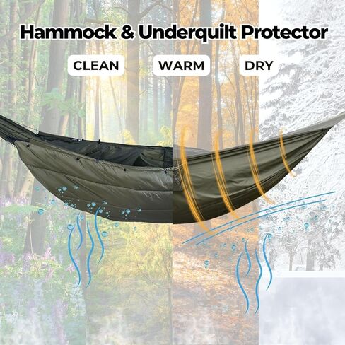 Onewind Hammock Underquilt Protector, Water-Resistant Hammock Cover | 1.1 oz Nylon Ripstop, Moisture Barrier Breathable 4-Season Use for Single and Double Hammock Camping Backpacking Hiking in Kuwait