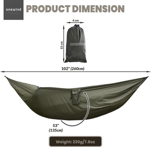 Onewind Hammock Underquilt Protector, Water-Resistant Hammock Cover | 1.1 oz Nylon Ripstop, Moisture Barrier Breathable 4-Season Use for Single and Double Hammock Camping Backpacking Hiking in Kuwait