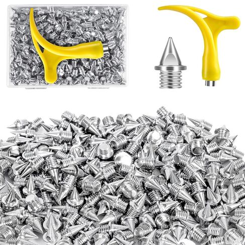 YUNVI 220 Pack 1/4 Inch Stainless Steel Pyramid Track Spikes with Wrench | Replacement Shoe Spikes for Sprinting, Track and Cross Country Running Shoes, Short Pyramid Design for Training and Racing in Saudi Arabia