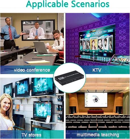 HDMI Multiviewer Switch 4x1, HDMI Quad Multi-Viewer 4 in 1 Out switcher with IR Remote, Support 4K@30Hz 1080P@60Hz and 12 Display Modes for Security Camera, Gaming Consoles in Saudi Arabia