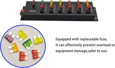 6 Out Power Pole Distribution Block Power Splitter Distributor Source Strip | 1 in 6 out Connector Power Divider Power Board 40Amp in Saudi Arabia