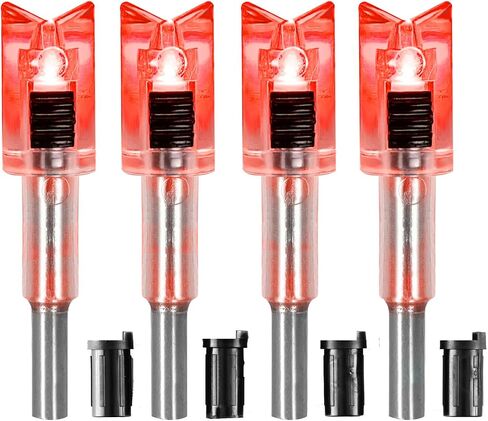 DEEPOWER Crossbow Lighted Nock with ON/Off Switch 4 Pack with .285"/.297"/.300"/.305" Bushings LED Nock Universal Fit for Bolts in Saudi Arabia
