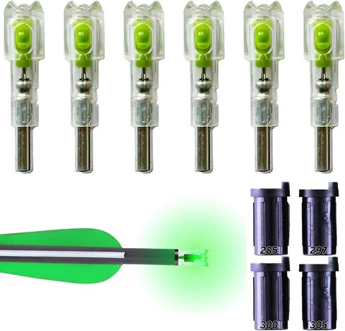 sntxmy 6PCS Lighted Nocks for Crossbow Arrows, with 0.285/0.297/0.300/0.305 in Adapter, Bushings with ON/Off Switch LED Arrow Nocks in Saudi Arabia