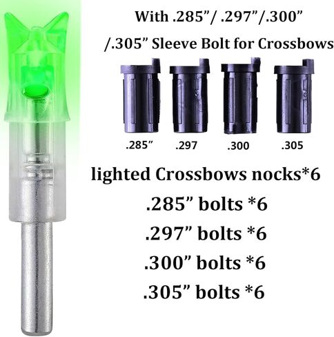 sntxmy 6PCS Lighted Nocks for Crossbow Arrows, with 0.285/0.297/0.300/0.305 in Adapter, Bushings with ON/Off Switch LED Arrow Nocks in Saudi Arabia