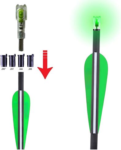 sntxmy 6PCS Lighted Nocks for Crossbow Arrows, with 0.285/0.297/0.300/0.305 in Adapter, Bushings with ON/Off Switch LED Arrow Nocks in Saudi Arabia