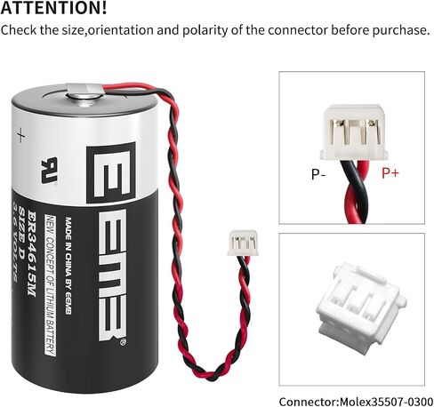 EEMB ER34615M-T1 3.6V D Cell Battery Li-SOCL₂ Replaces WT4911BATT in Kuwait