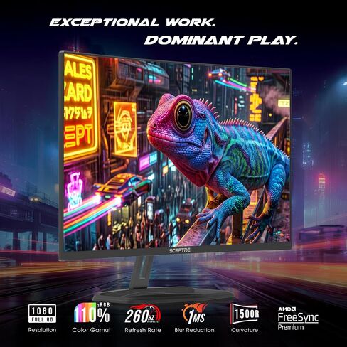 New! Sceptre Curved 32 inch Prime Gaming Monitor 1080p 1500R 110% sRGB HDMI X2 up to 240Hz, DisplayPort X2 up to 260Hz FreeSync Premium 1ms Build-in Speakers, Machine Black 2027 (C325B-FW260D.A1) in Saudi Arabia