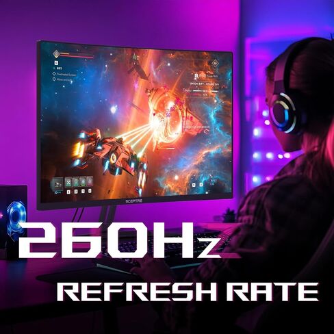 New! Sceptre Curved 32 inch Prime Gaming Monitor 1080p 1500R 110% sRGB HDMI X2 up to 240Hz, DisplayPort X2 up to 260Hz FreeSync Premium 1ms Build-in Speakers, Machine Black 2027 (C325B-FW260D.A1) in Saudi Arabia