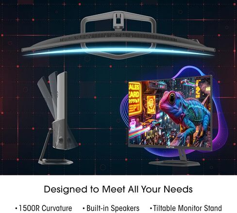 New! Sceptre Curved 32 inch Prime Gaming Monitor 1080p 1500R 110% sRGB HDMI X2 up to 240Hz, DisplayPort X2 up to 260Hz FreeSync Premium 1ms Build-in Speakers, Machine Black 2027 (C325B-FW260D.A1) in Saudi Arabia