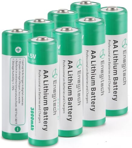 Enegitech AA Lithium Battery, Double A Lithium Battery 1.5V for Blink Outdoor Camera, Smart Lock, Trail Camera, Flashlight Non-Rechargeable (AA 8 Pack) in Kuwait