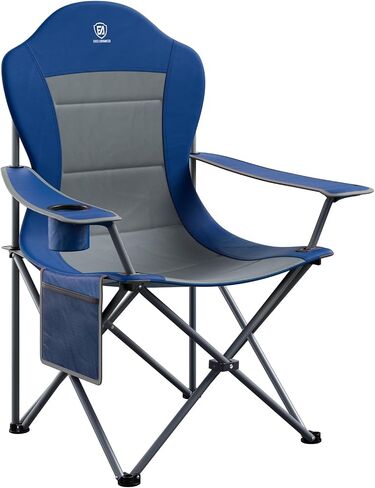 EVER ADVANCED Folding Camping Chair with High Back Padded 2 Pack Oversized Portable Lawn Chairs Lightweight Sturdy Steel Foldable Outdoor Camp Chair for Adults, Black in Kuwait