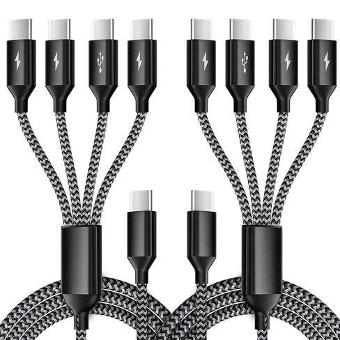 USBC to USBC Cable, 4 in 1 USB C Multi Charging Cable for Multiple Devices | 5FT Charging Cable with 4 Type C Ports, Charger Cable for Multiple Devices,Ideal for Travel, Cruises and Daily Use in Saudi Arabia